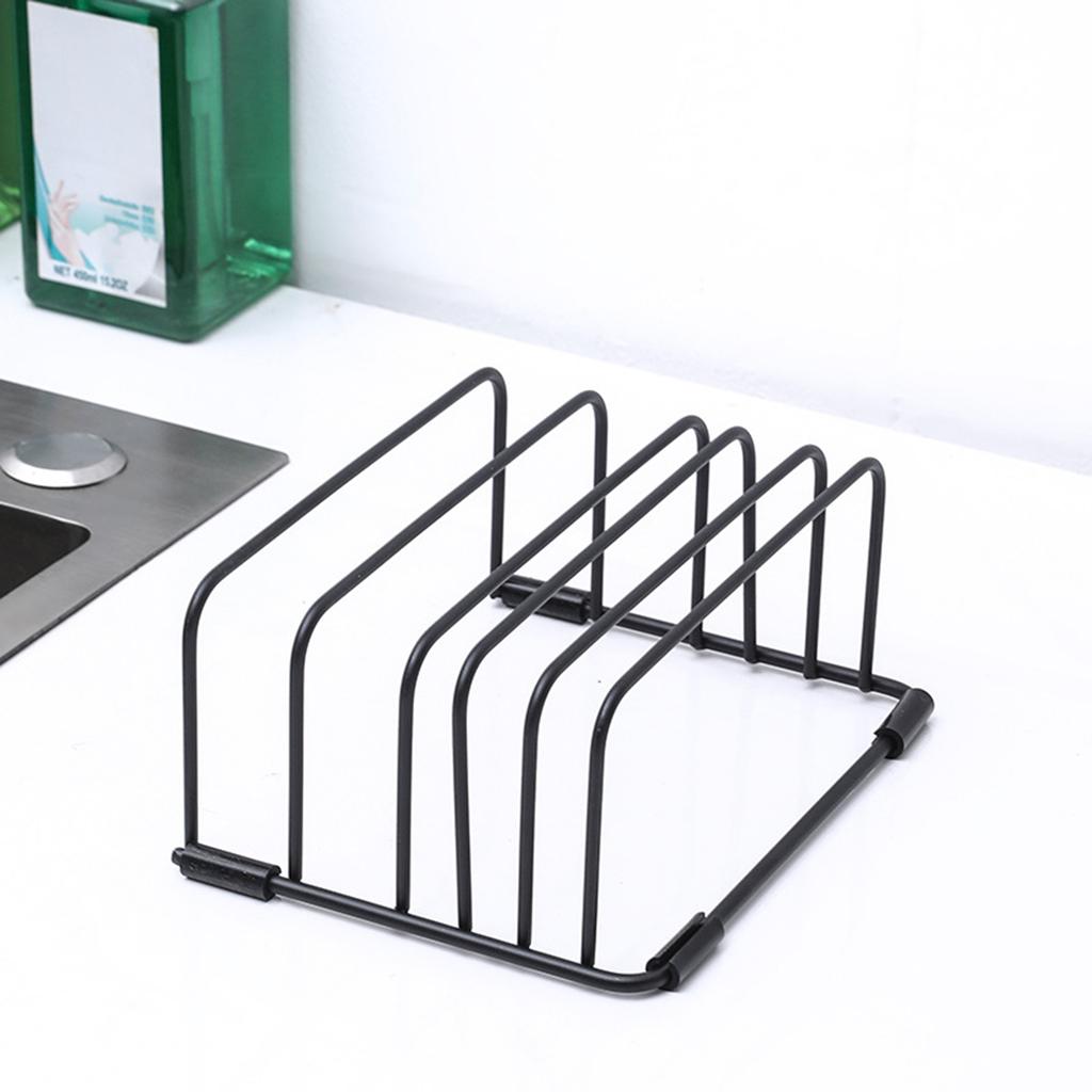 Kitchen Chopping Board Holder Countertop Storage Rack for Cutting Boards Trays Pans with Non Slip Base Space Saving Organizer