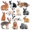 TOYMANY 12PCS Rabbit Figurines Animal Figurines Rabbit Models Realistic Animal Models Popular Animal Toys