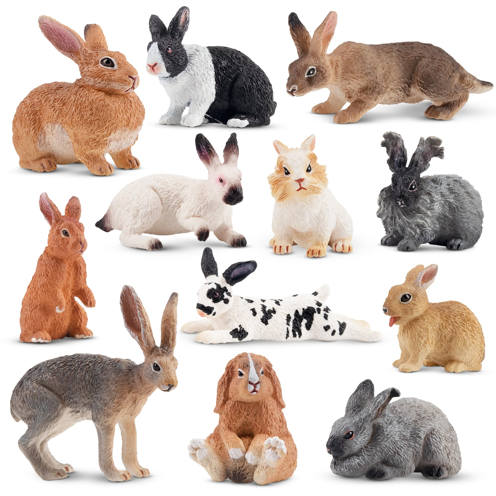 

TOYMANY 12PCS Rabbit Figurines Animal Figurines Rabbit Models Realistic Animal Models Popular Animal Toys
