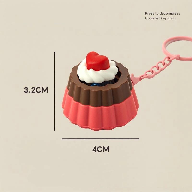 Food Shaped Anti Anxiety Stress Relief Keychain Realistic Creative Soft Squeeze Toy Key Ring for Kids Gift