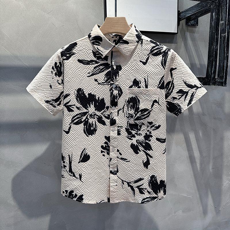 

Мужская одежда Премиальная футболка с коротким рукавом Летняя мода Принт Свободный крой Повседневная Универсальная Стильная Новая коллекция XXXL белый