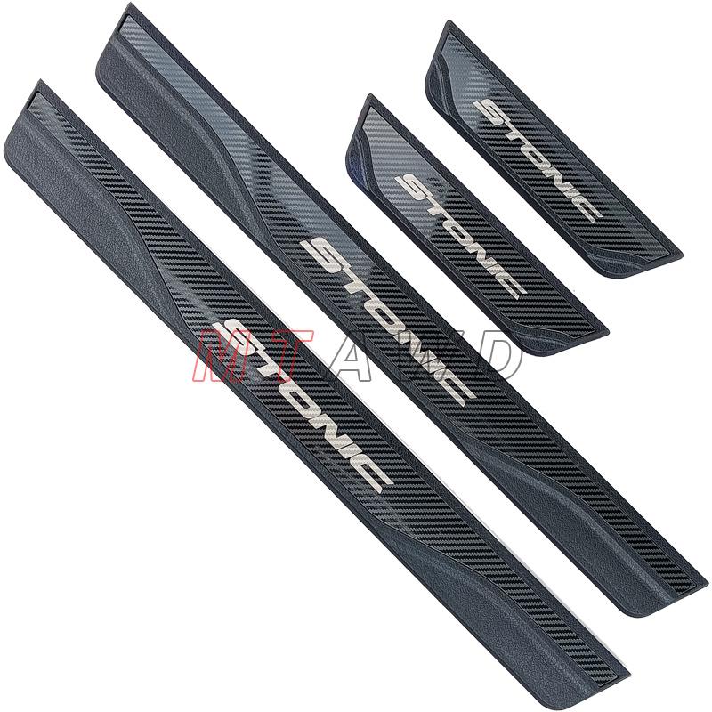 For Kia Stonic Accessory 2017- 2024 Stainless Car Door Sill Scuff Plate Protectors Trim Guard Kick Pedal Cover Styling