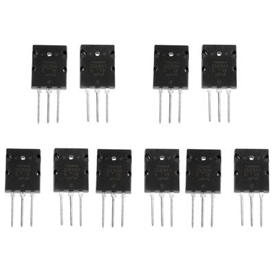 5 paires de transistors audio assortis haute puissance noirs 2SA1943 2SC5200