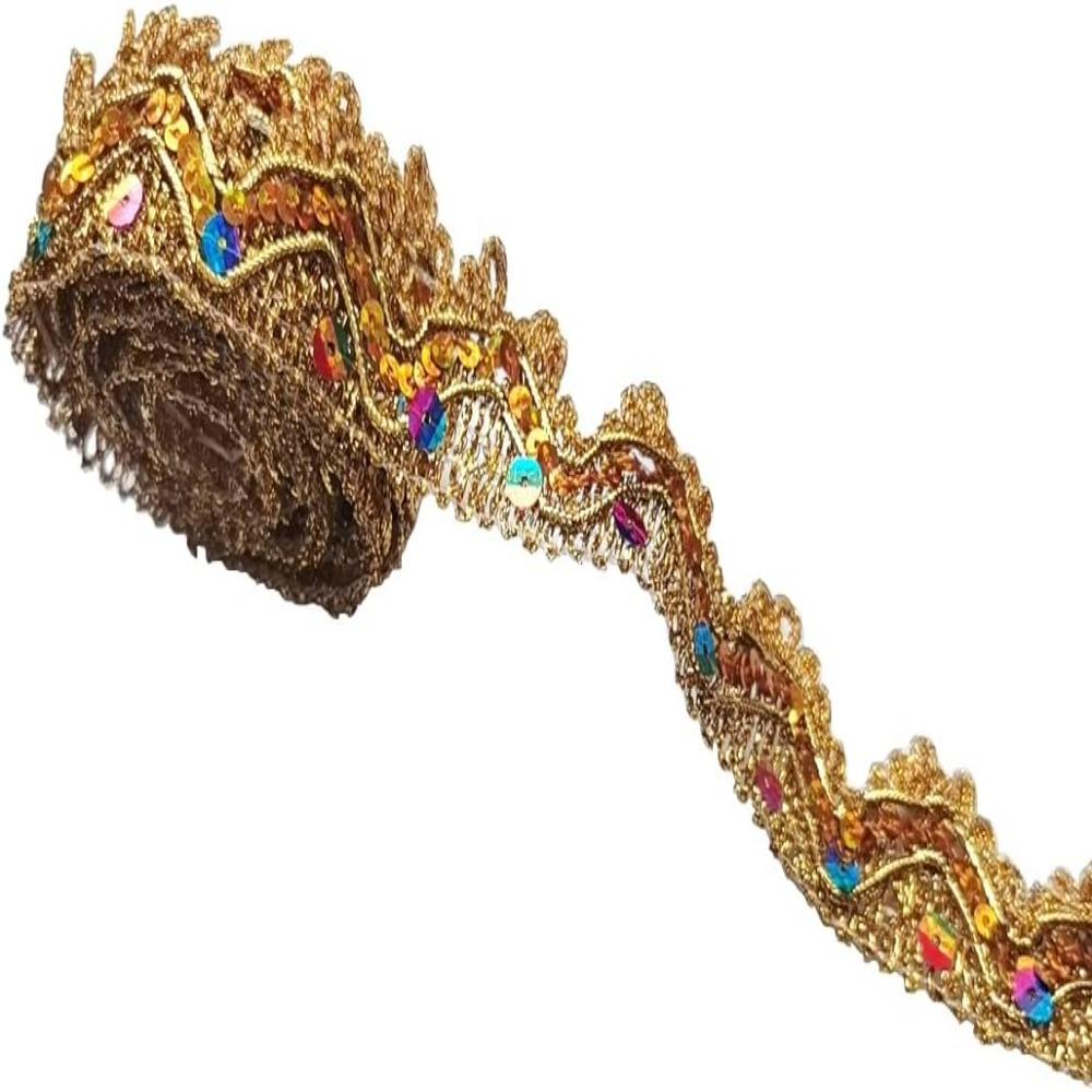 Dentelle Colorée Perlée Brillante Ruban à Paillettes Triangle Dentelle de Soie Dorée Bonnet de Cheveux Sac