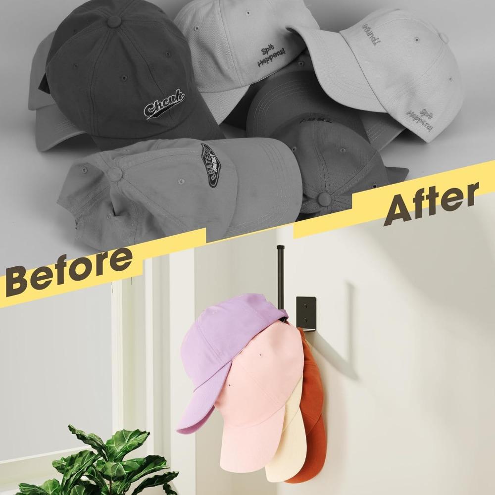 2 Pack Hat Racks for Baseball Caps,Stainless Steel Hat Organizer for Baseball Cap,Hat Holder Storage Organizer,Hat Hanger Strong Adhesive/Wall Drilled