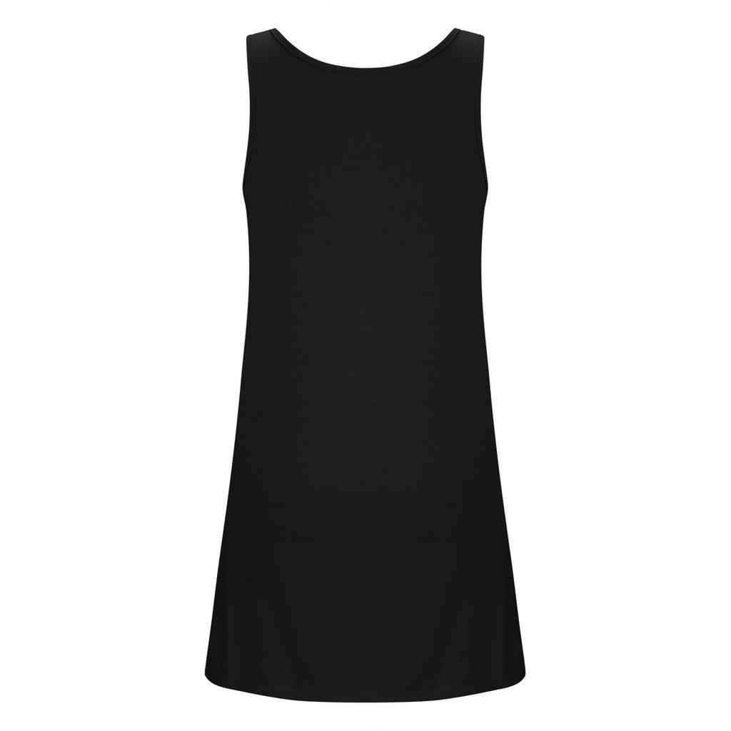 Women Sleeveless Casual Crew Neck Fitted Solid Tank Dress Soft Lightweight Simple Design Comfortable Mini Dress for Daily Wear