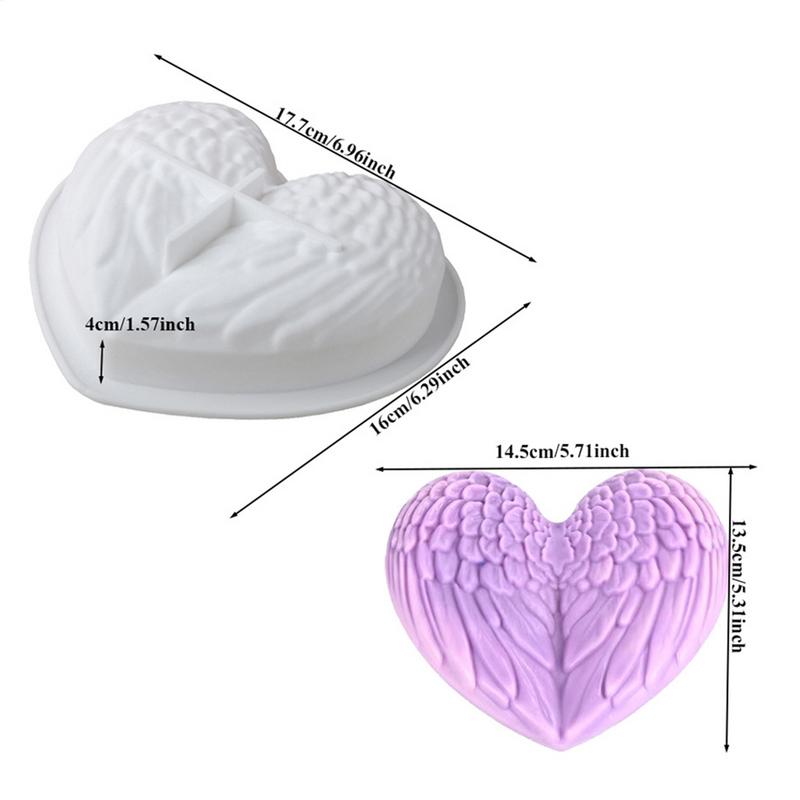 Silicone Molds For Baking Heart Candy Fondant Molds Creative Flexible Mould Realistic Feather Tool For Couples Making Bakery
