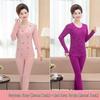 Plus Size Pure Cotton Thermal Underwear Set for Mature Women - Autumn Top & Trousers with Cotton Wool Sweater