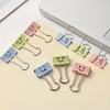 30pcs Colorful 19mm Stainless Steel Binder Clips with Happy Face Durable Metal Structure for Home Office and School Organization