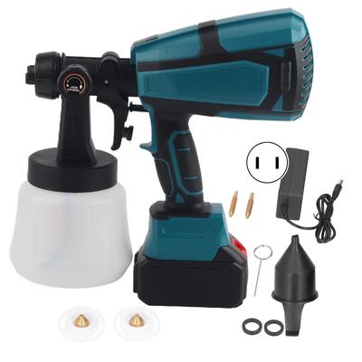 Cordless Paint Sprayer Gun Electric 21V Lithium Battery Rechargeable 1000ml US Plug 100?240V