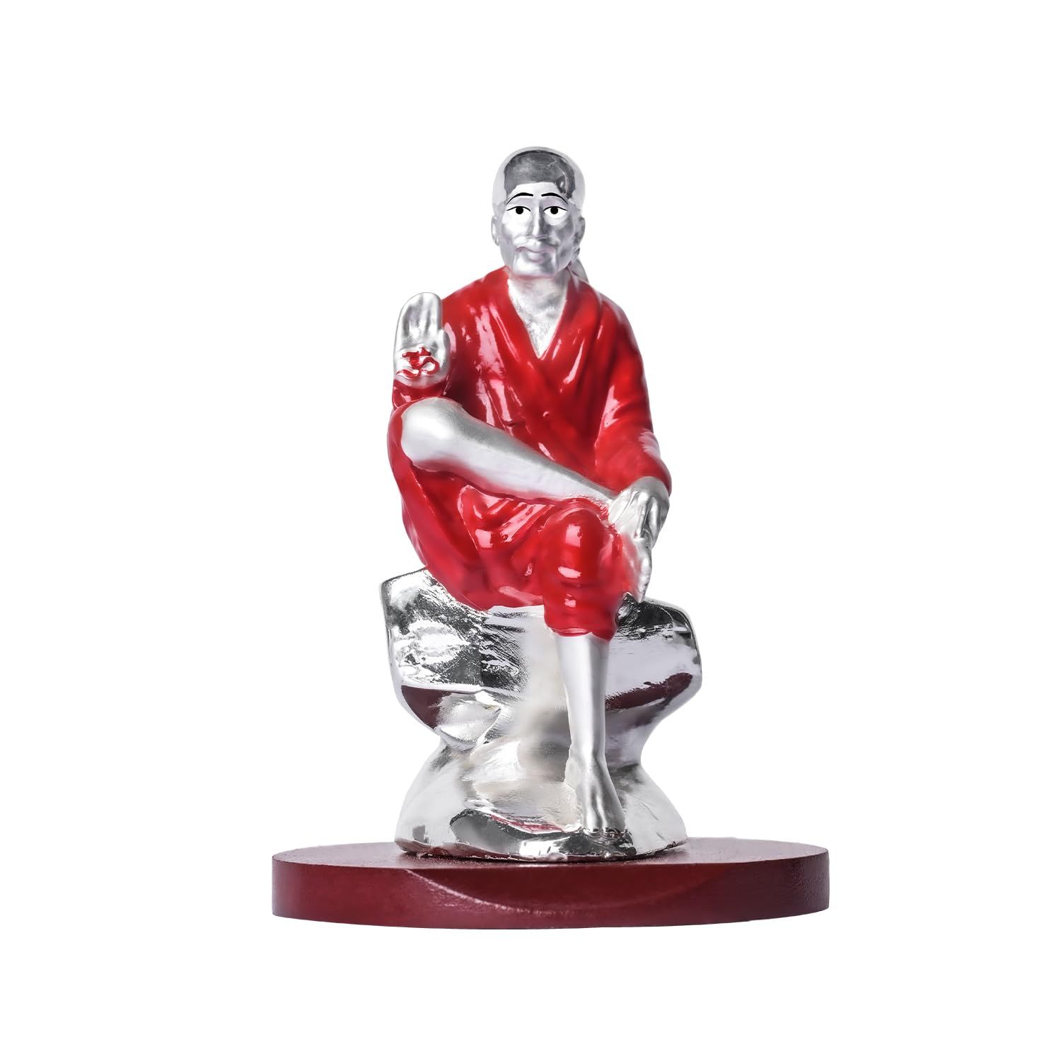 

Sai Baba Decorative for Home Office Shiridi Baba Singhasan Idol for Car Dashboard Pooja Room & Gift Religious Figurines & Showpiece (6cmx5.5cmx6cm)