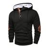 Autumn and Winter Men's Solid Color Jacquard Hooded Sweatshirt Loose Sports Casual Top Jacket