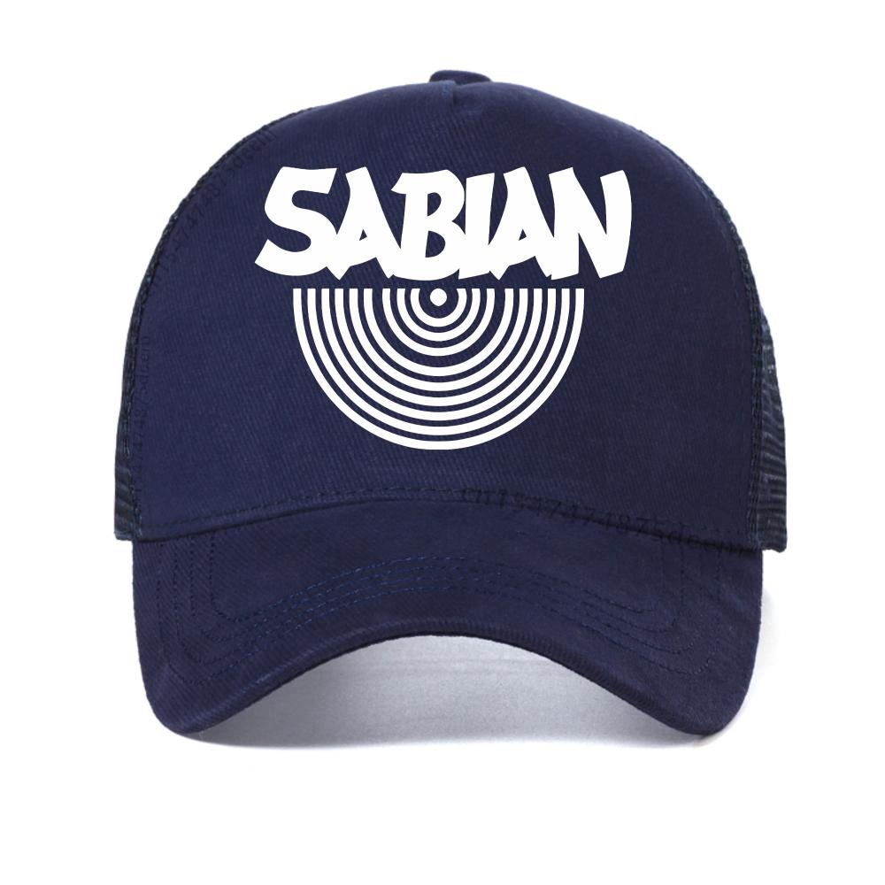 

SABIAN Retro Design Summer Leisure baseball cap fashion outdoor adjustable mesh breathable Trucker hat mesh Snapback hat Adjustable темно-синього кольору