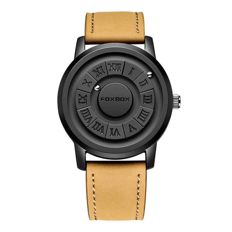 FOXBOX/Lige Magnetic Levitation Men's Watch - Black Tech Creative Concept.