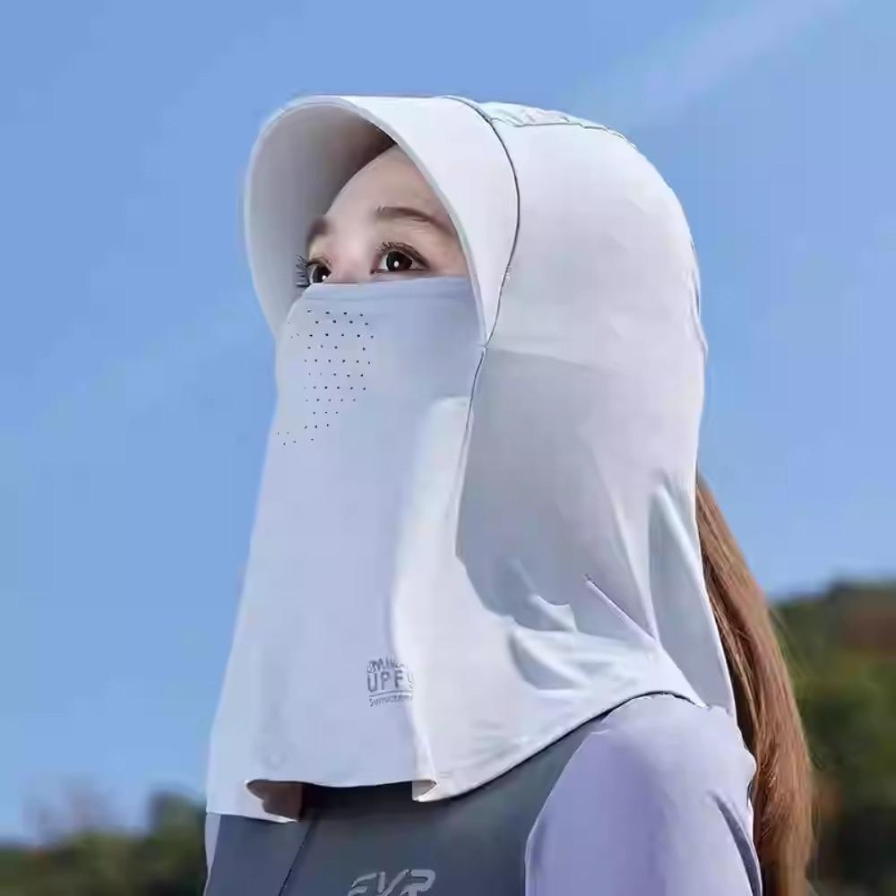 Eisseide Schirmmütze mit Schal Sonnenschutzhut Neue Überzieh-Mütze Unisex