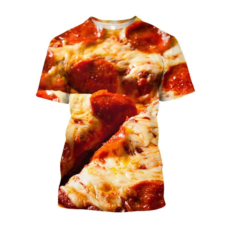 Pánské tričko 3D s potiskem těstovin a pizzy Ležérní pro dospělé Unisex s grafickým motivem jídla Pro muže Oversized s krátkým rukávem Oblečení Streetwear