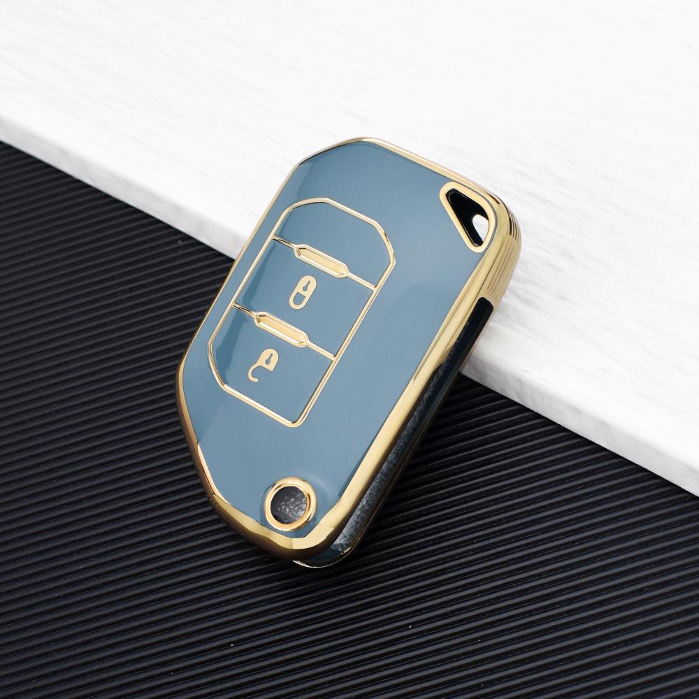 

2 Кнопки TPU Чехол Держатель Крышка-Скин для Брелока для ключей Для Jeep 2020 2021 Gladiator JT Sahara JLU 2018 2019 Jeep Wrangler JL JLU Rubicon серый