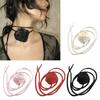 Stylish Rose Neck Collar Necklace Chic Rose Ribbon Necklace Elegant Long Rope Necklace Suitable for Various Occasion