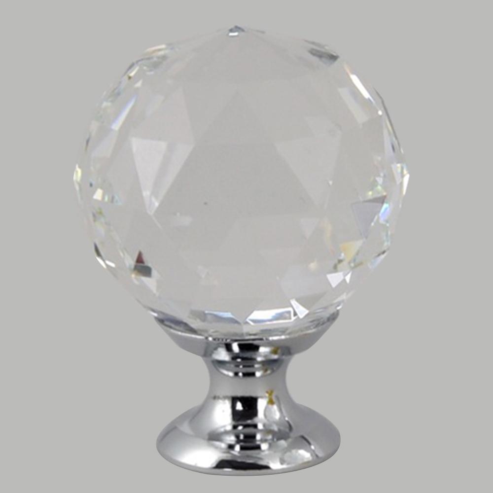 Cabinet Pull Knob Crystal Glass Ball Wardrobe Handles Hardware 20-30mm