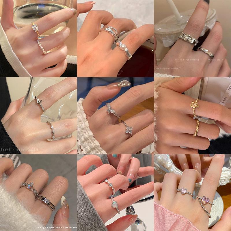 Vintage Niche Design High-end Open Ring for Women, Trendy Minimalist Style, Elegant and Simple Tail Ring