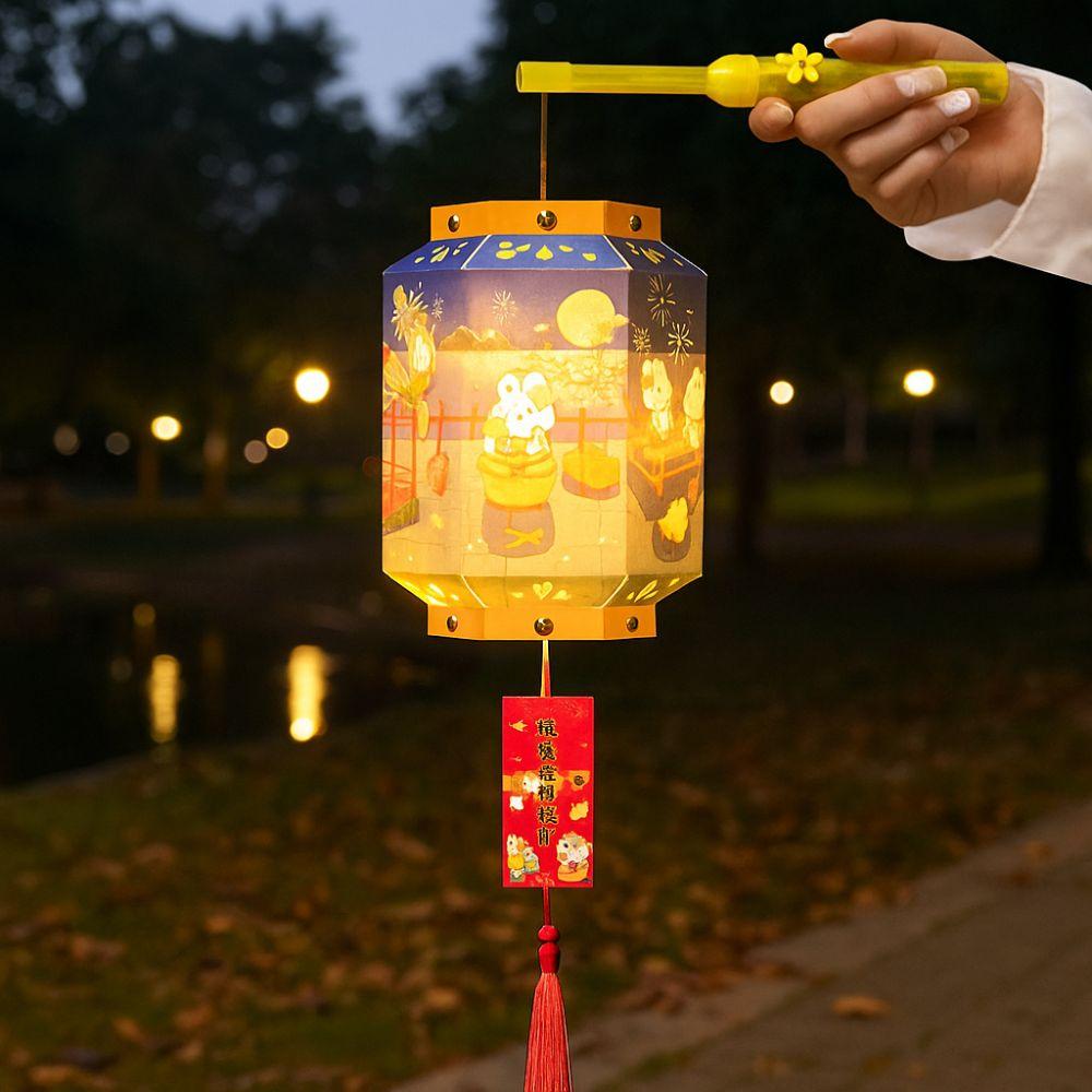 Handmade Portable Rabbit Lantern Glowing Handheld Rabbit Lantern  New Year