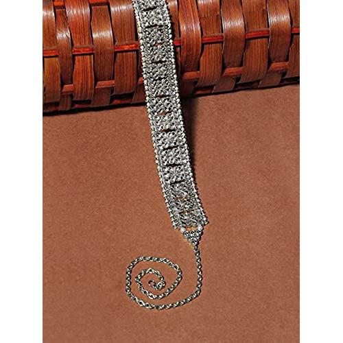 RSINC Biżuteria Platerowana 18K Złotem Kundan Srebrno-Biały Pasek na Biodra Kamarband | Brzuch B09JCF28VP