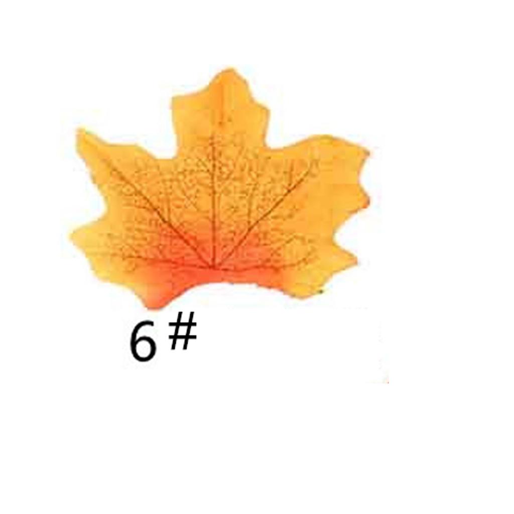 200pcs Artificial Maple Autumn Leaves Plastic Fake Leaves Fake Autumn Maple Leaves Halloween Holiday Wedding Party Decoration