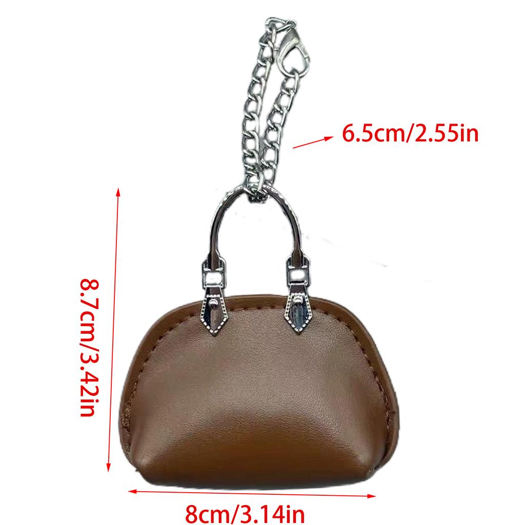 Adorable Leather Keychain Hanging Ornament Car Key Holder for Kids and Adults Handbag Bag Charm Practical Ornament