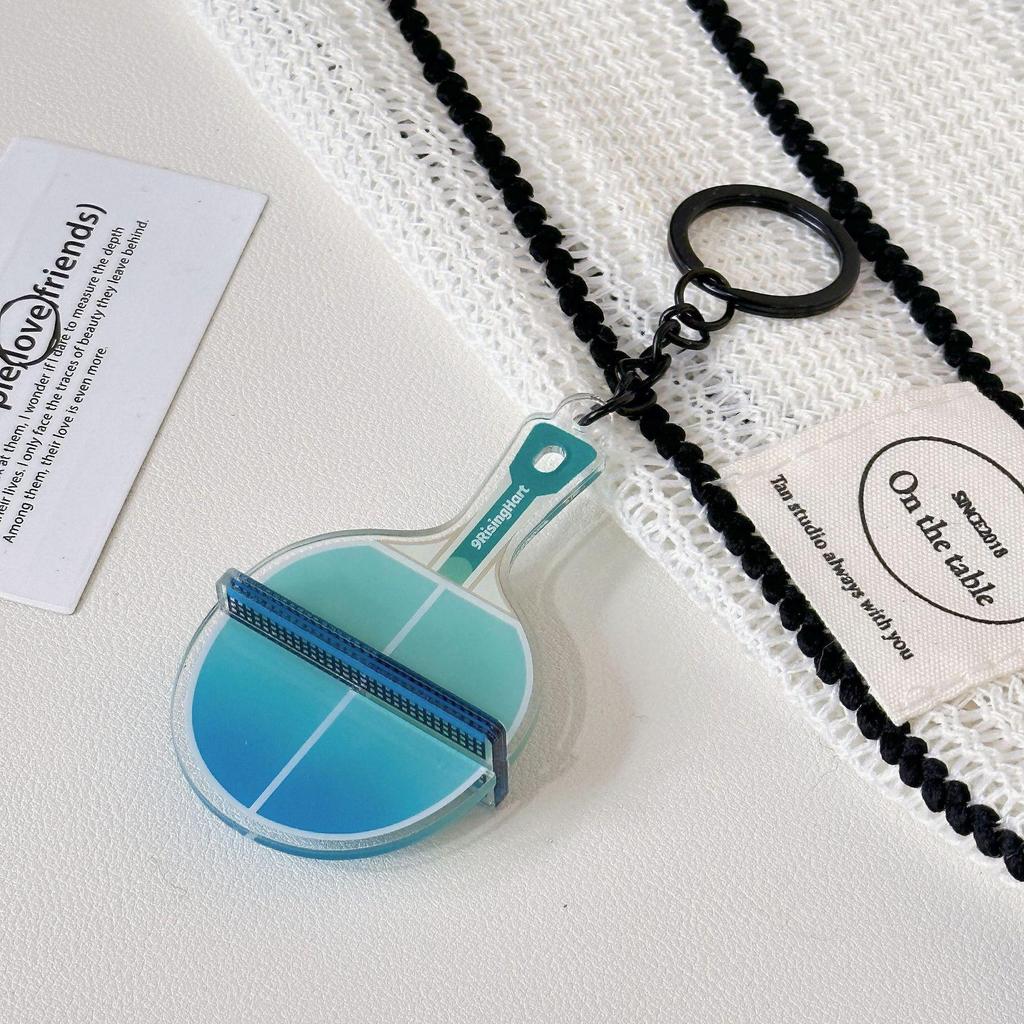 Acrylic Table Tennis Racket Keychain Pendant - Trendy Souvenir Gift