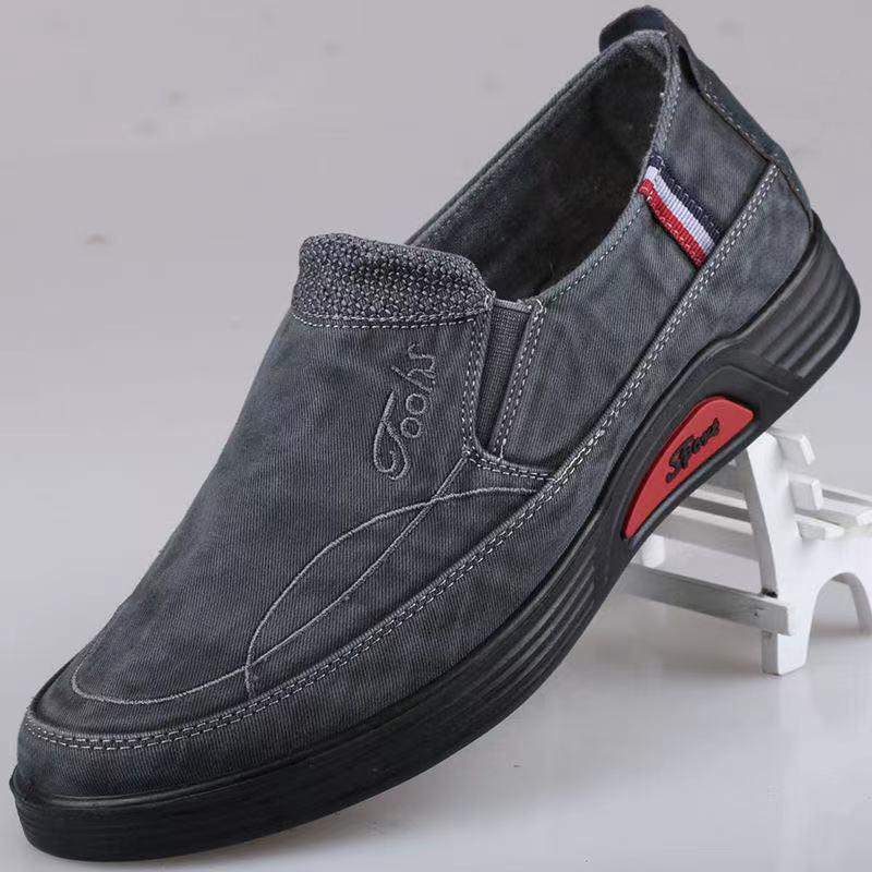 2025 Men's Slip-On Canvas Shoes: Wear-Resistant, Non-Slip, Casual Footwear for Spring and Autumn