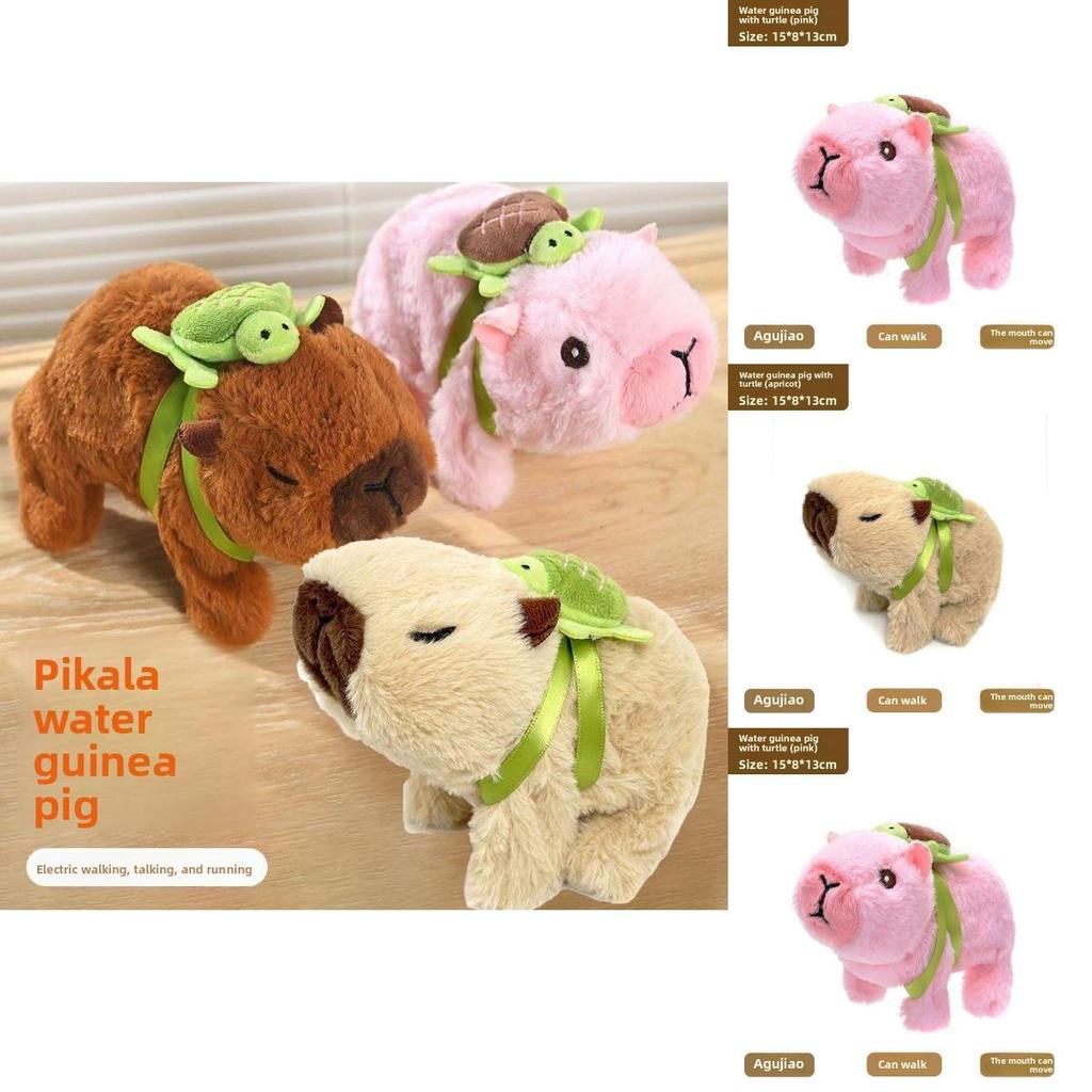 Cute Capybara Plush Toy With Walking Sound Features For Kids Playing And Gift Giving