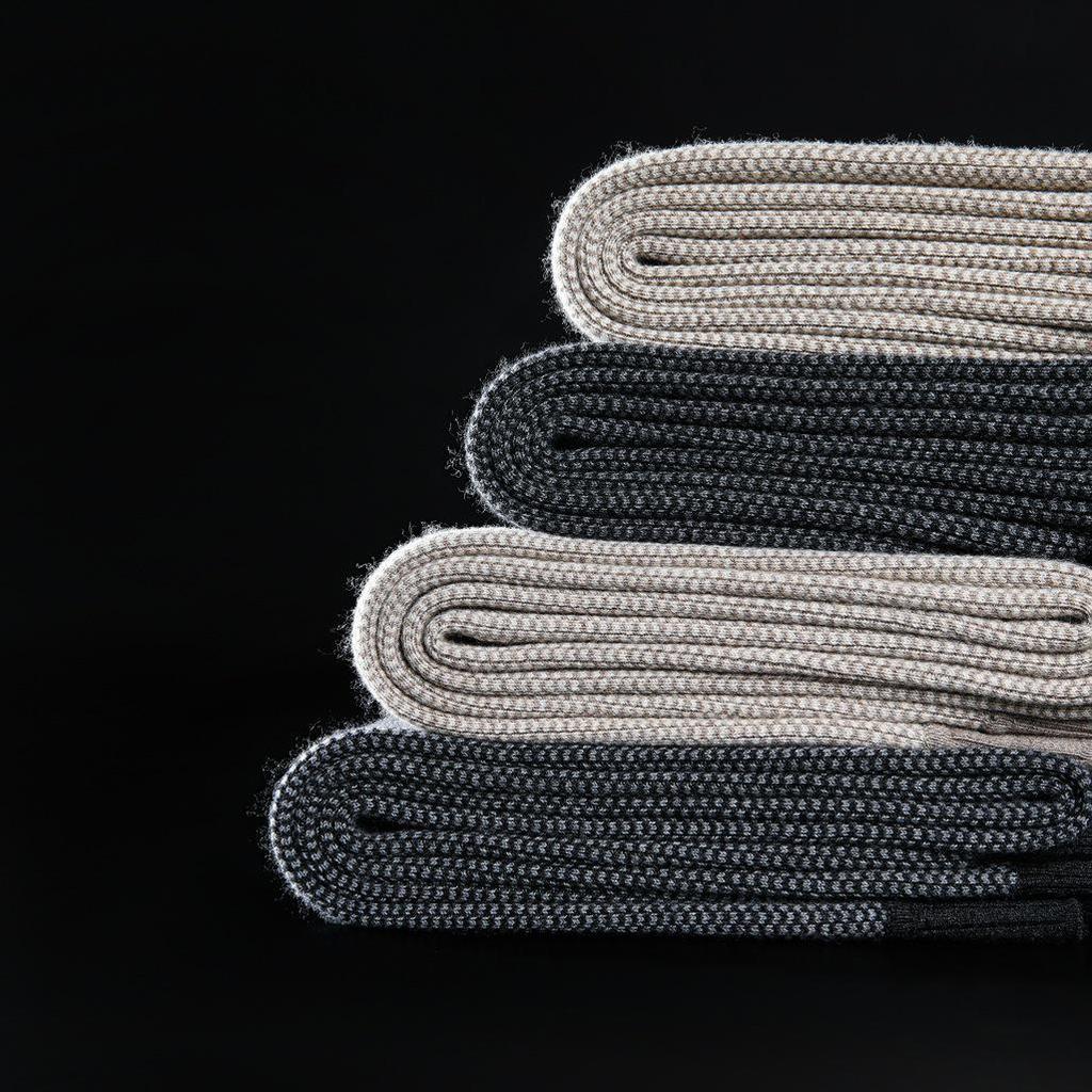 Unisex High-Waisted Thick Wool Pants: Warm Jacquard Knit Base Layer for Winter