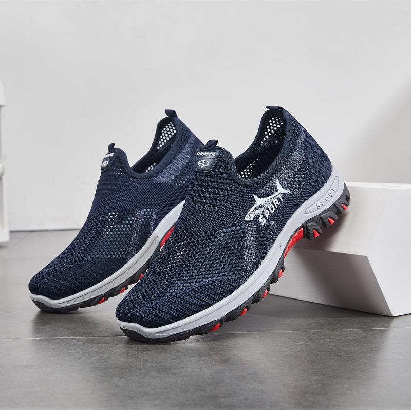 Große Größe Netzschuhe Herren Sommer Neu Mittleres Alter und Ältere Weiche Sohle Papa Schuhe Trendige Haifisch Freizeit Schuhe