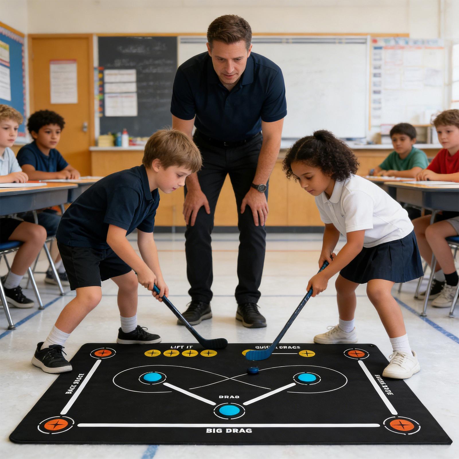 Hockey Practice Mat Non-Slip Quiet Ball Control Sports Trainer Field Hockey Training Equipment For Indoor Outdoor Home Gym Club
