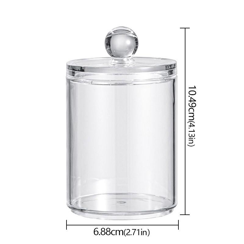 Acrylic Transparent Storage Box Large Capacity Easy To Clean Dust-Proof Cotton Swabs Makeup Cloths Dental Floss Storage Tube