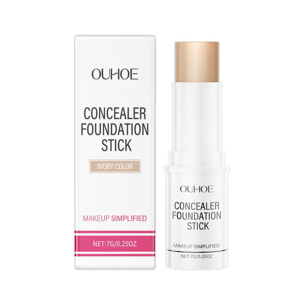 Ouhoe Waterproof Sweatproof Lightweight Concealer Foundation Stick Ivory Brown Wheat Natural Shades
