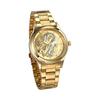 JEWELRYWE Men's Watch Dragon Stainless Steel Strap Waterproof Luminous Analog Quartz Men's Antique Fashion Accessory Gold Watch Birthday Anniversary