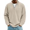 Men's Corduroy Zip-Up Stand Collar Hoodie - Long Sleeve Polo Shirt In Ten Colors (Size 8) for Autumn and Winter.