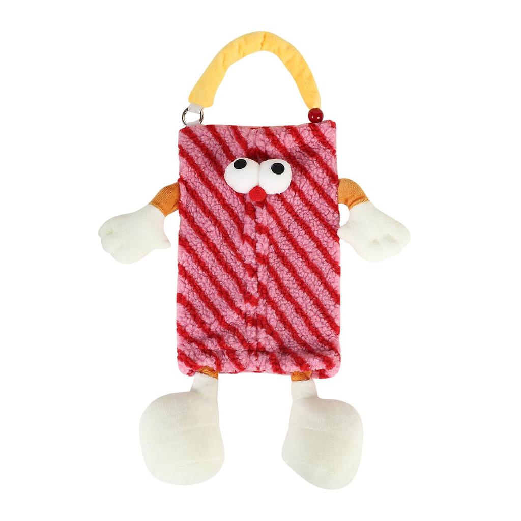 Car Tissue Cute Character Headrest Tissue Box Car Plush Toy Queen-b Box, Hanging, Monster, Refill, Case, Holder, Accessories, (Red)