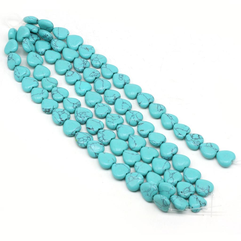 16Pcs/String, Spiritual Healing Crystal Heart Beads, Bohemian Style Natural Stone Rose Quartz Gemstone Loose Spacer Beads for Jewelry Making DIY Craft