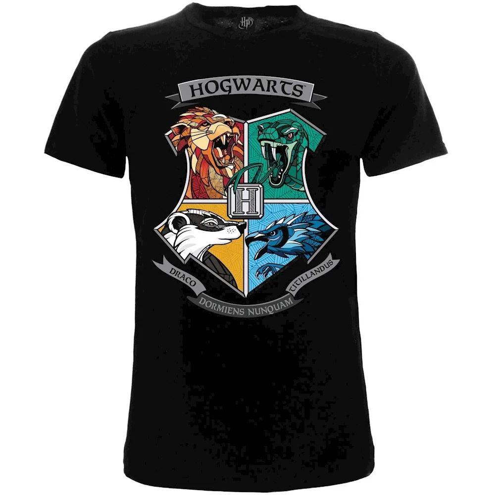 Harry Potter Houses Hogwarts Jersey Adult Baby Original Black T-Shirt- S