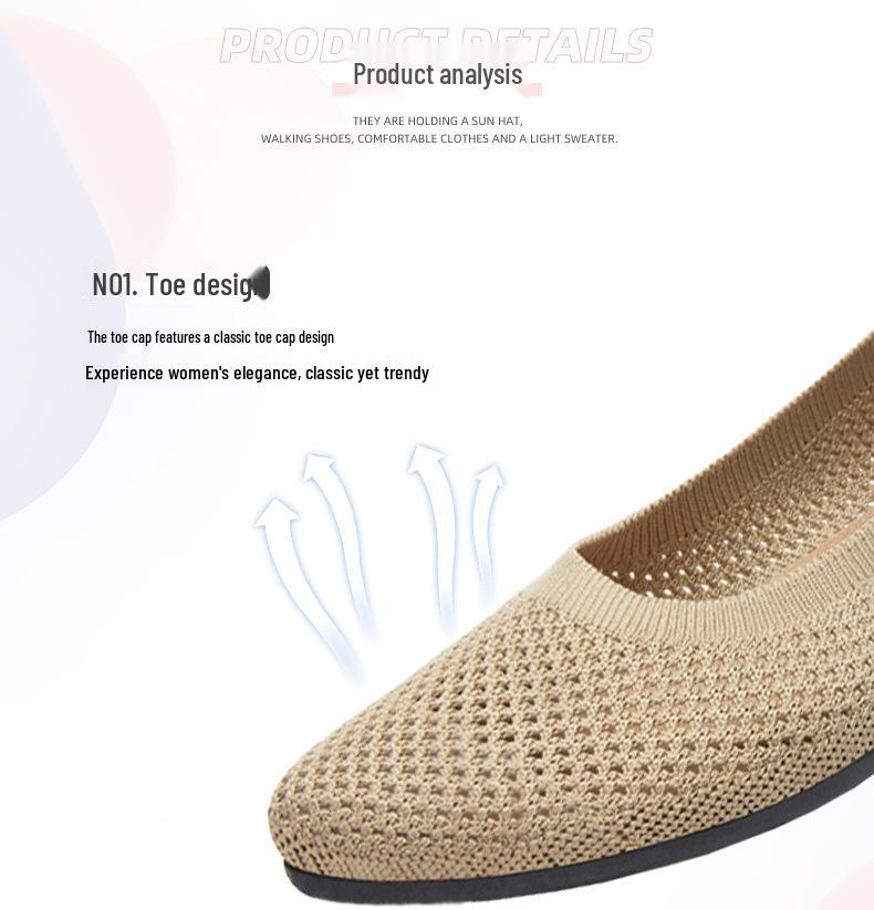 Women's Breathable Knit Loafers - Soft Sole, Slip-On, Casual Summer Flats