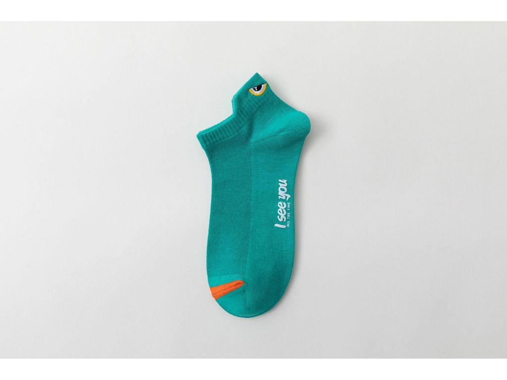 Men's 3D Ears Short Socks - Breathable Low-Cut Sports Mesh, Trendy for Spring/Summer.