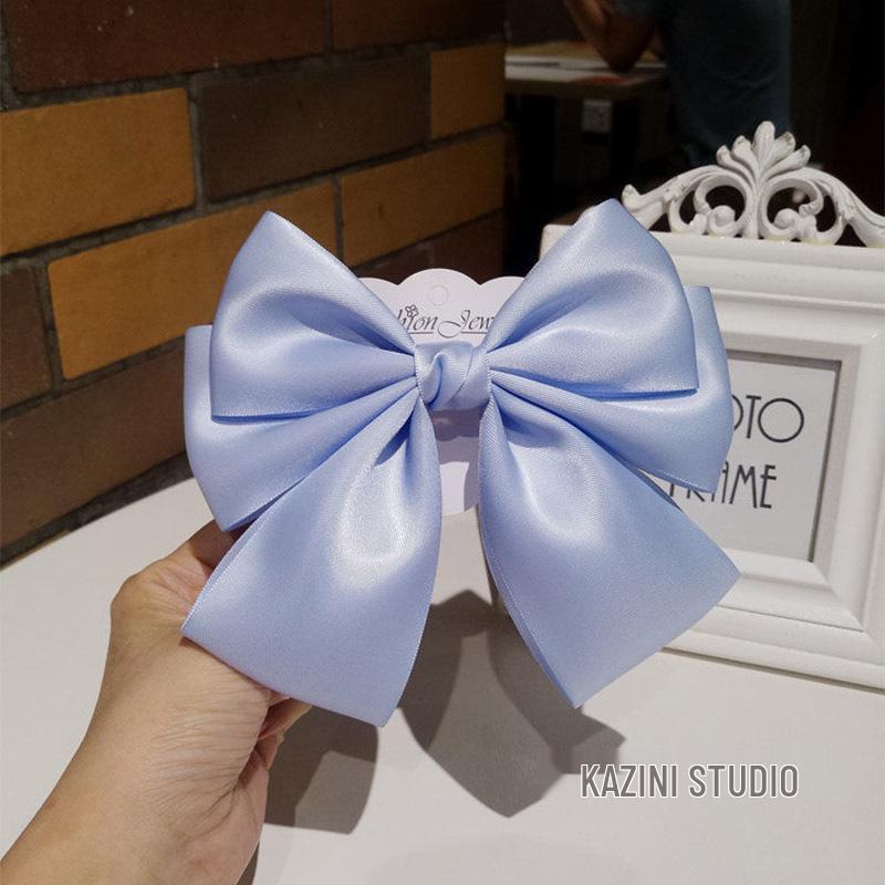Large Bow Hair Clip for Ponytails - Double Clip for Women & Kids