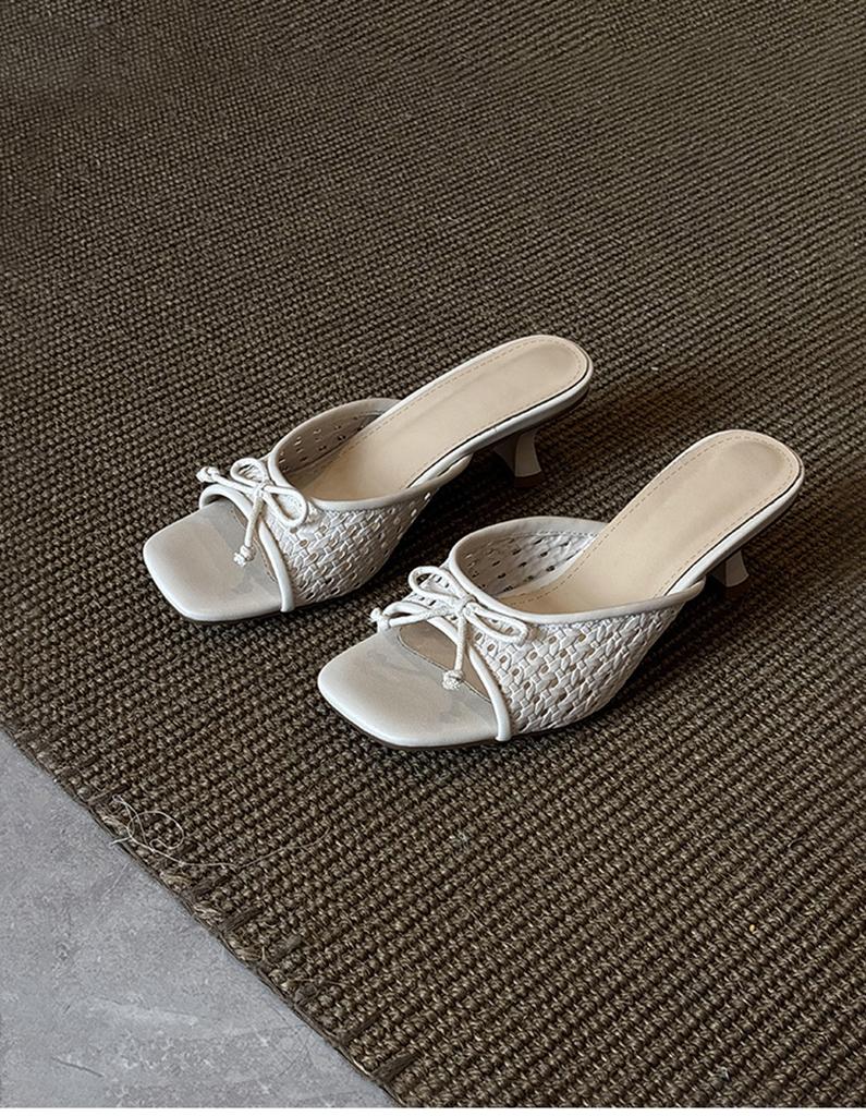 Fashion Butterfly-knot Woman Slippers Fashion High Heel Slides Ladies Concise Party Dress Summer Shoes