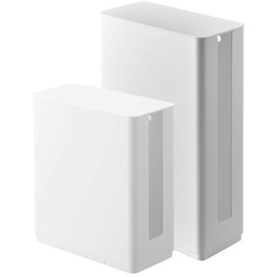Yamazaki Jitsugyo Stackable Router Storage Case with Slim Lid Regular Long of Router Box Storage Blindfold Smart White 4913 5750 & [Set 2]
