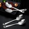 2Pcs Long Handle Slotted Spoon Set Stainless Steel Serving Spoons 10" Solid Spoon & Slotted Spoon Rust-Proof Kitchen Buffet Supply
