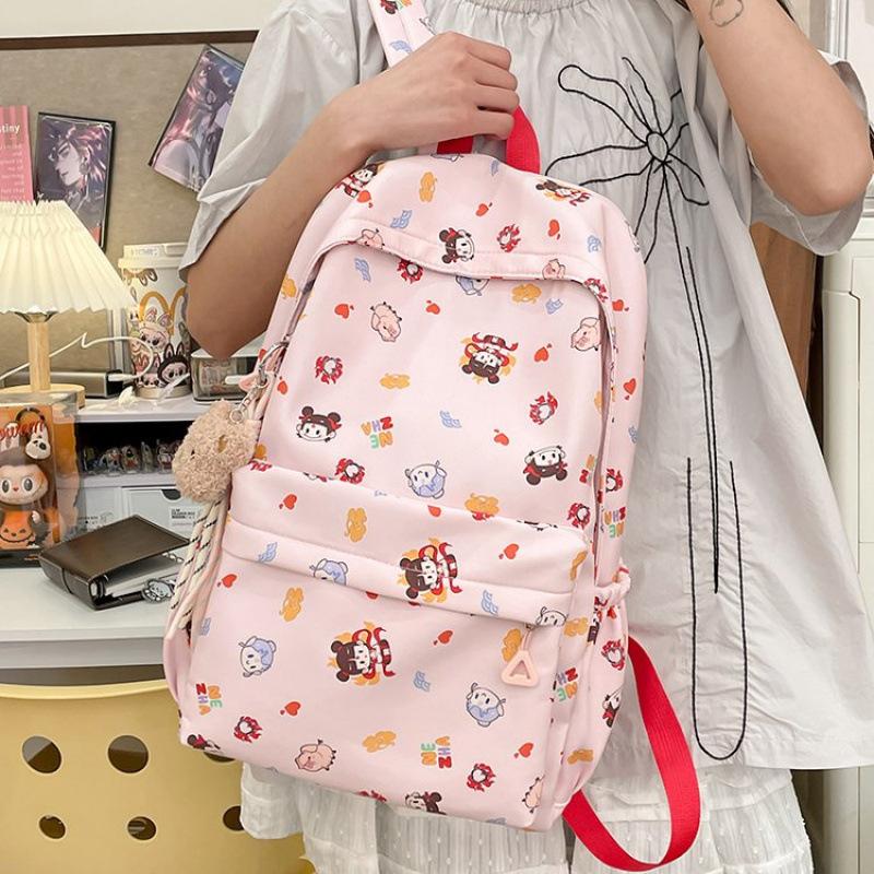Schoolbag national style animation cartoon printing primary and secondary school students backpack fashion leisure travel backpack personality