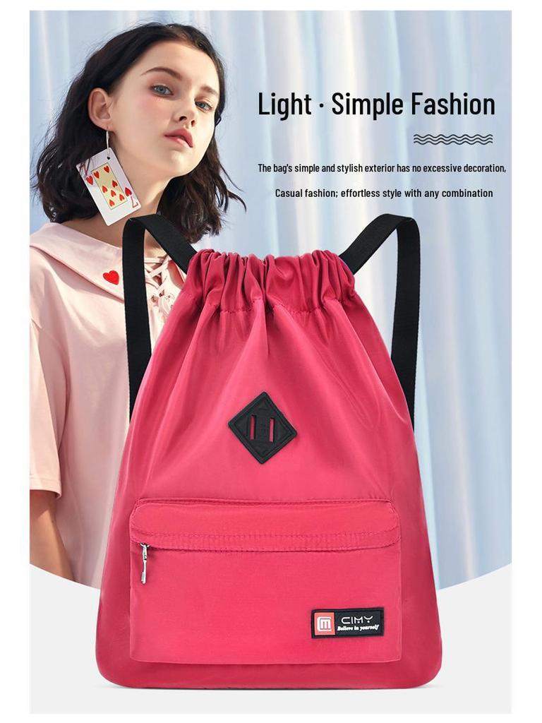 Vodotěsný batoh se stahovací šňůrkou - Velká kapacita, ležérní školní a cestovní taška pro venkovní aktivity