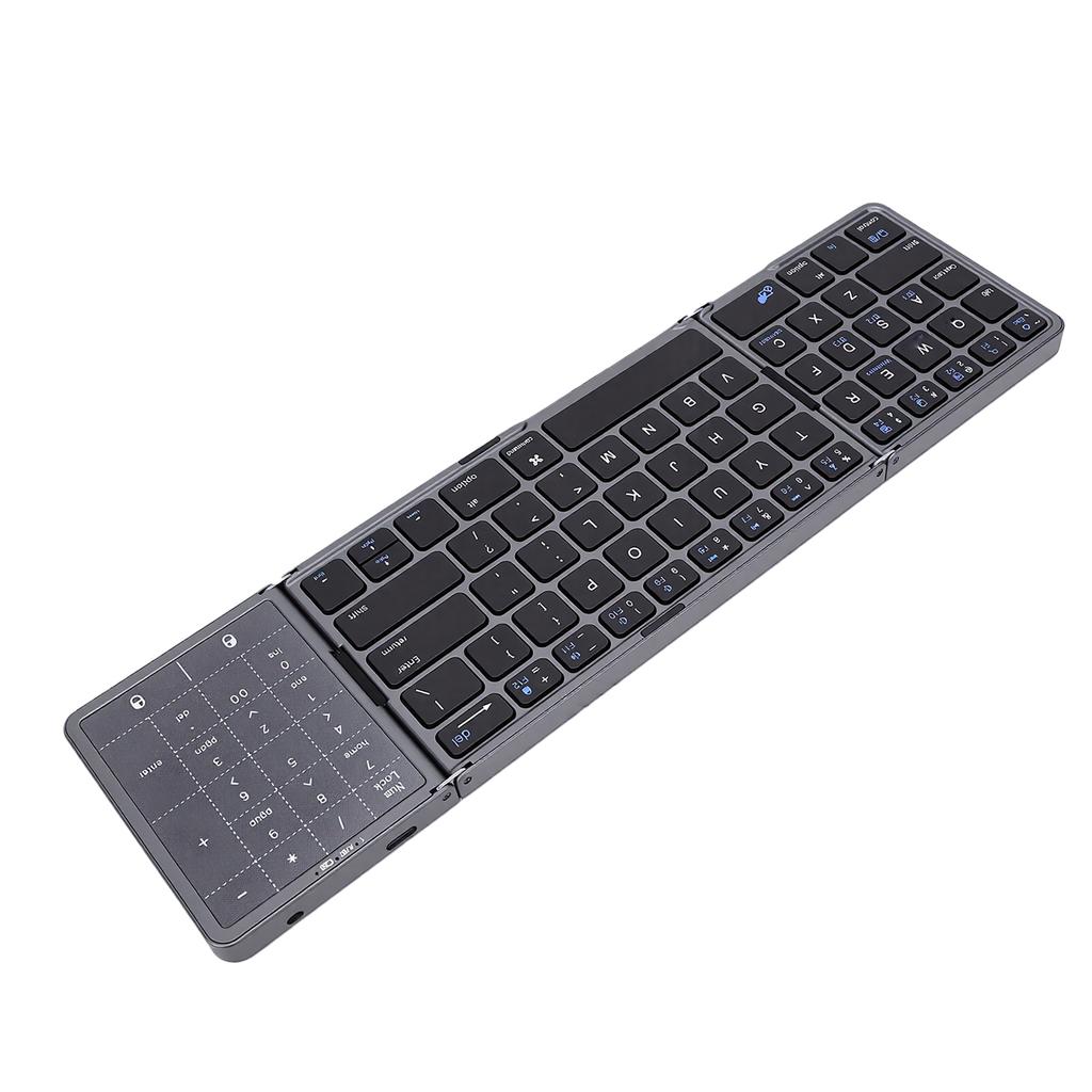 Portable Foldable Keyboard with Touchpad Rechargeable Bluetooth Travel Keyboard for Smartphones Tablets Laptops